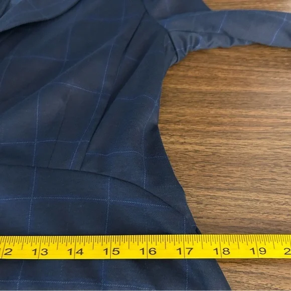 CABI Sunset Kiss Plaid Blue Blazer Jacket Women’s Size 6 Windowpane - Picture 9 of 11